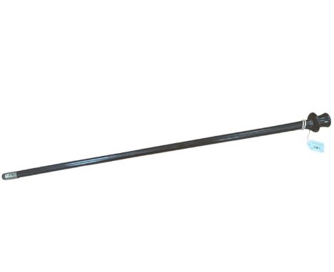 1920s gentlemen’s “Gamblers” walking stick, with Ebony shaft and knop, fashioned as a Top Hat with silver collar, hallmarked 