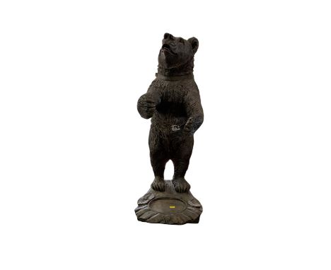 Modern Black Forest - style moulded plastic bear stick stand 88 cm