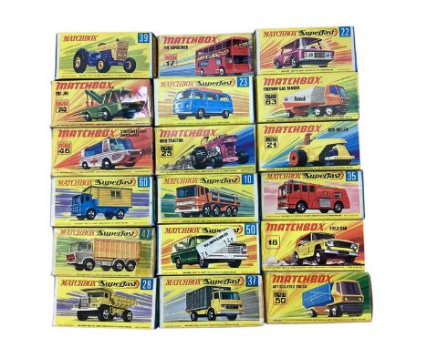 Match Superfast Series 1-75 including Ford Tractor No.39, Toe Joe No.74, Stretchea Fetcha Ambulance No.46, Office Site Truck 