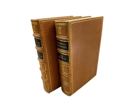 John Galsworthy - two works, The Forsyth Change; Flowering Wilderness, first editions, presented in fine Sangorski bindings, 