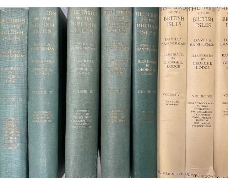 'The Birds of the British Isles'. David A. Bannerman. Illustrations George E. Lodge. Published Oliver &amp; Boyd. 12 volumes,