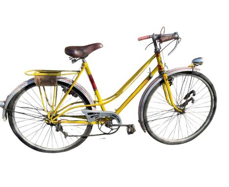 Vintage La Nordiste bicycle in yellow painted finish.Please note : This lot is not located at our Wyncolls Road saleroom but 