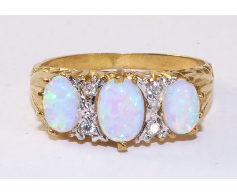 Gold-plated opal dress ring   Condition Report   Click here for further images, condition, auction times & delivery costs