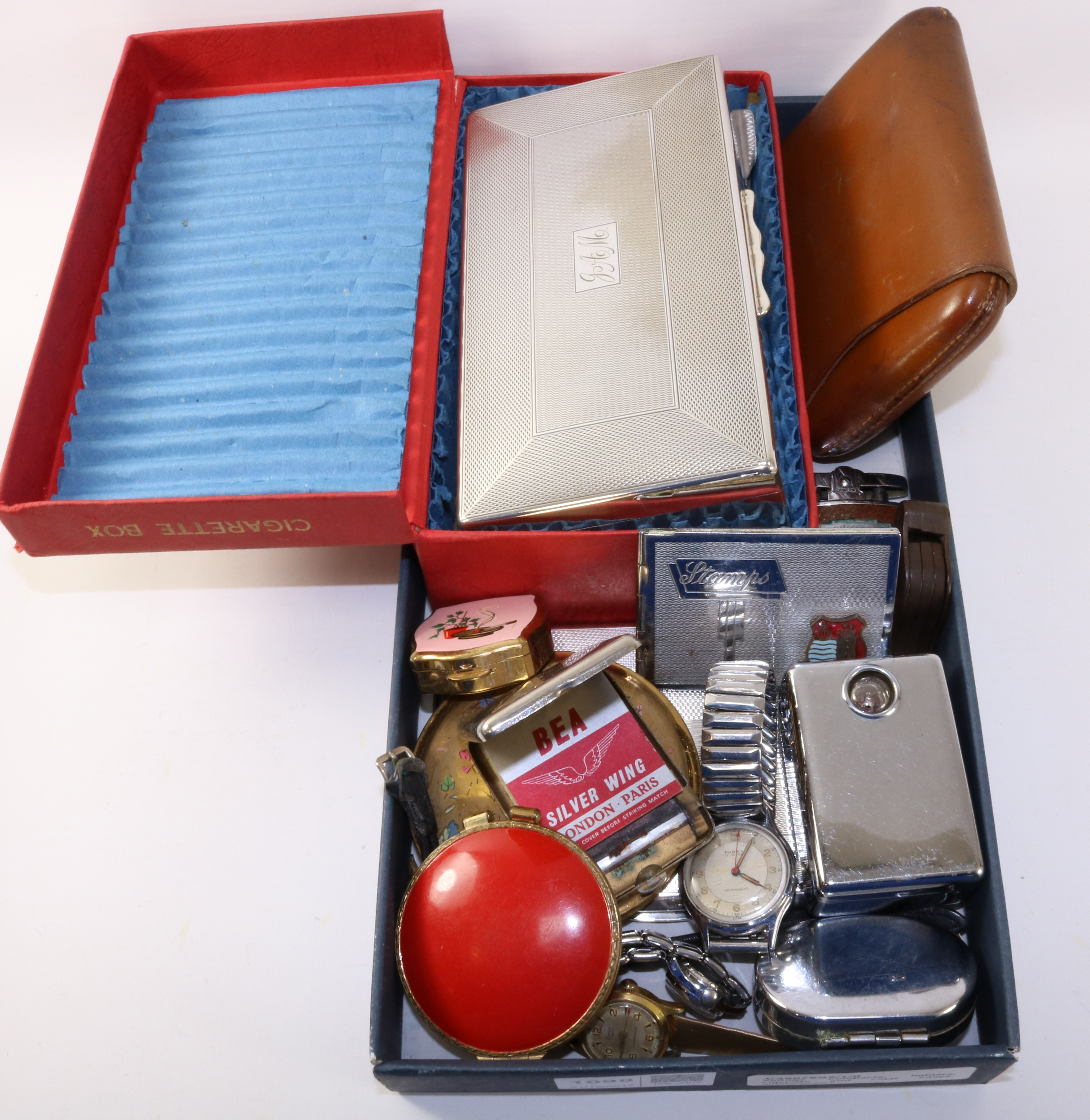 Parker compact lighter, other vintage compacts, lighters, cigarette and