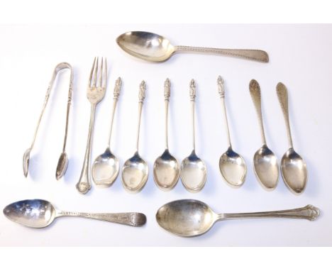 Various hallmarked silver flatware approx 7oz   Condition Report   Click here for further images, condition, auction times & 