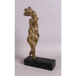 Greef, de Marti (Eindhoven 1951) "Zonder titel", brons sculptuur.