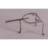 Silver trivet. A silver trivet, Holland, Amsterdam, 1759.