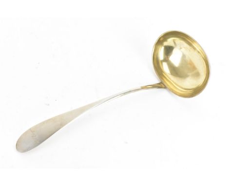 A 19th century Russian silver serving ladle, engraved with name to the terminal, 32cm x 12cm, 191.5 gramsIf there is no condi