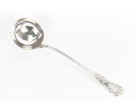 A William IV Scottish silver serving ladle, by John Muir, hallmarked Glasgow 1833, in the Kings pattern, 36cm, 237.2 gramsIf 