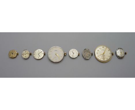 Wristwatch movements including Omega, Rotary and Accurist