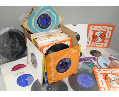 Four Elvis flexi discs and a collection of 1950s and 60s 45rpm records, (100)