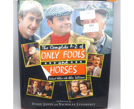 An Only Fools and Horses book with many signatures including John Sullivan, Kenneth McDonald x2, Roger Lloyd-Pack, Nicholas L