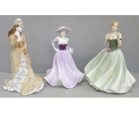 Three figures, Royal Worcester Keepsake, and Coalport Helena and Demetria