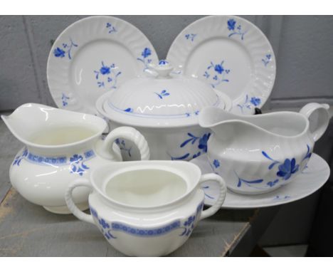 A Royal Worcester Blue Bow dinner service 