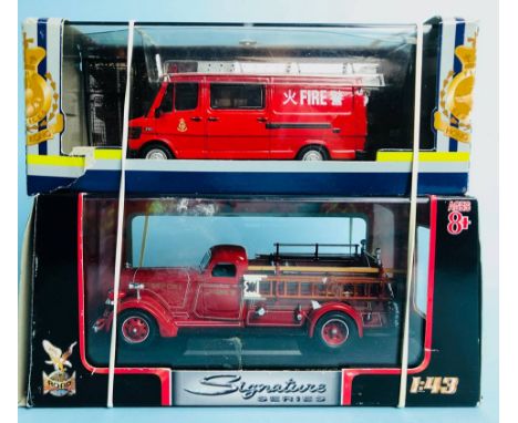 Pair of Diecast Fire Engine Models Boxed