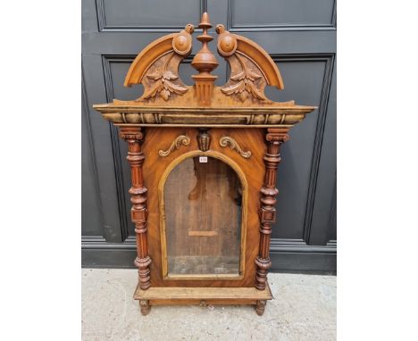 A late 19th century walnut disc playing music box case, by Polyphon, (lacking workings).&nbsp;&nbsp; 