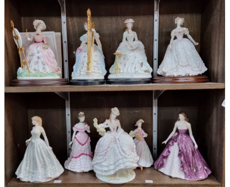 Nine Royal Worcester porcelain figures, all with certificates except 'Sarah' and 'Summer's Lease'. 