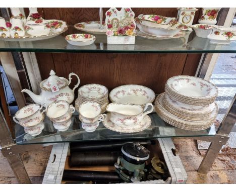 A Royal Albert 'Dimity Rose' pattern part tea and dinner service, (some seconds).&nbsp; 