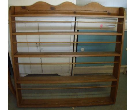 Pine five shelf plate rack