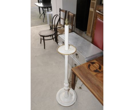 Cream and gilt standard lamp 