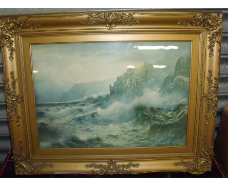 Gilt framed seascape print by Rubens Southey