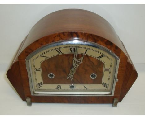 1930s walnut cased Westminster Chime mantel clock