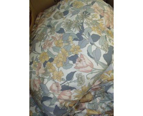 Large pair of floral curtains and matching pelmet