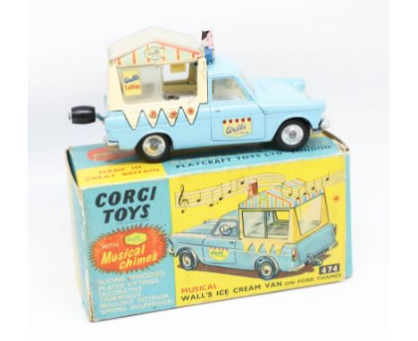 Corgi Toys, Musical Wall's Ice cream Van on Ford Thames, 474 boxed.