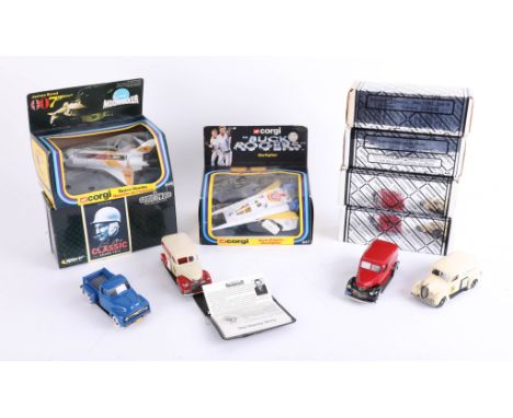 Corgi, Rogers Starfighter, 647 boxed, Corgi Space Shuttle, 649 boxed, Canadian models and Goodwood Classic Grand Prix set, al