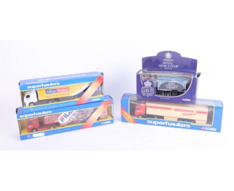 Corgi, three Superhaulers and Royal Worcester commemorative wagon, all boxed (4).