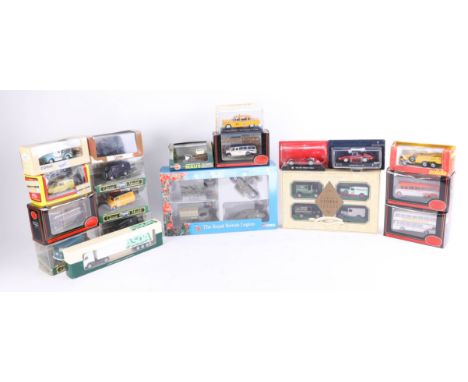 A mixed collection of models, including Lledo Only Fools and Horse Del-Boys Reliant Van, Exclusive First Edition coaches, Cla