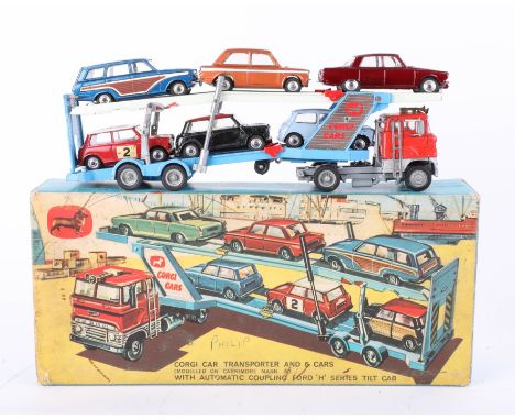 Corgi Toys, Gift Set 41 Corgi Car Transporter and six cars, boxed.