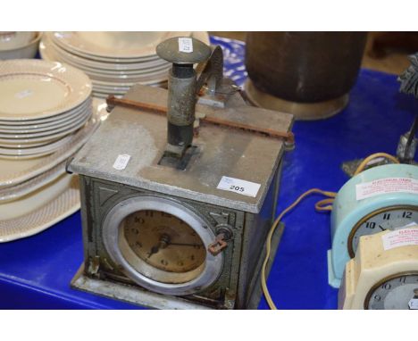 Vintage industrial clock marked The National Time Recorder