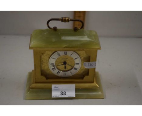 Swiza onyx and marble cased bedside clock
