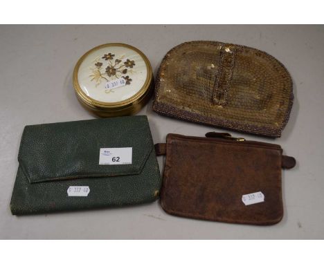 Mixed Lot: Vintage sequinned evening bag and others