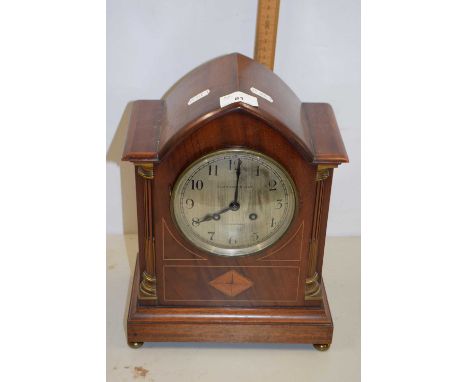 An early 20th century mahogany cased mantel clock by Elkington &amp; Co, Liverpool