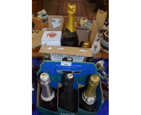 Group of ten bottles of various champagne and sparkling wine