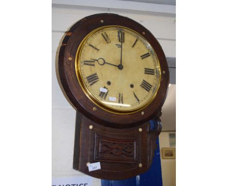 Late 19th Century drop dial wall  clock - for restoration
