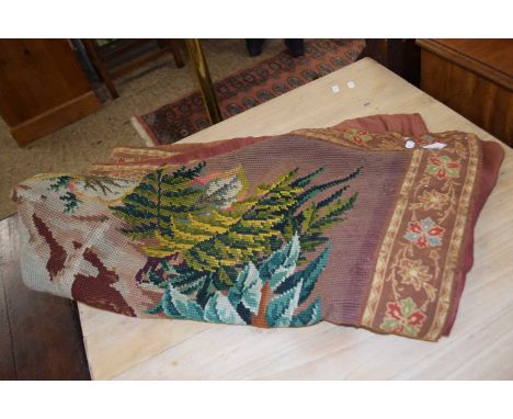 Large tapestry panel depicting a lion and a horse
