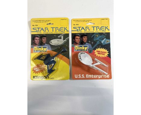 A pair of DINKY 'Star Trek The Motion Picture' spaceships comprising #803 USS Enterprise and #804 Klingon Cruiser (2) - All c