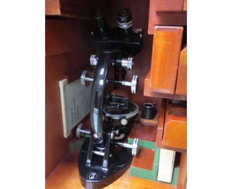 A mid 20th Century Cooke, Troughton & Simms of York binocular microscope Pat No. 525970 M701392.  Monocular fitting, multiple