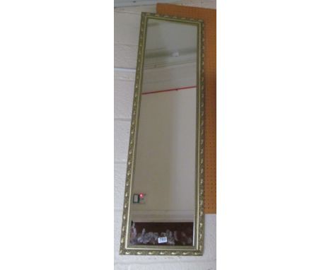 A long gilt framed mirror