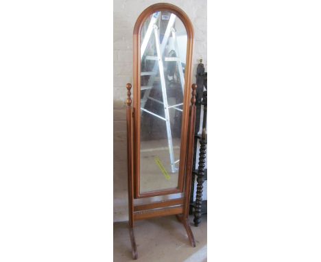 A modern pine cheval mirror