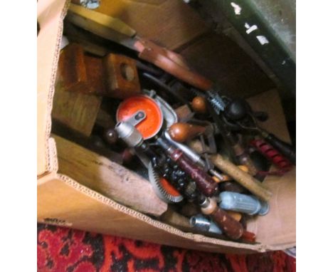 Various vintage mallets and other tools