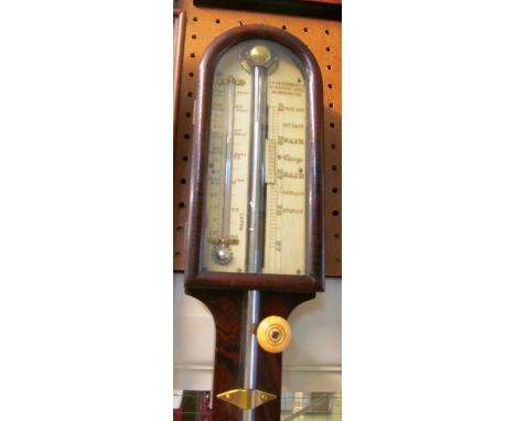 A Georgian rosewood stick barometer by I.B. &amp; I. Ronchetti of Manchester