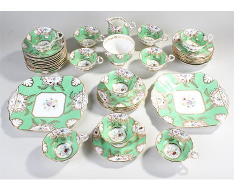 Thomas Radford bone china tea set, twelve piece with milk jug, sandwich plates and sugar bowl