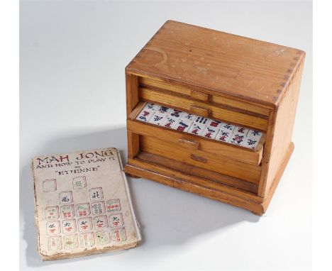 Mah Jong set, cased, with manual