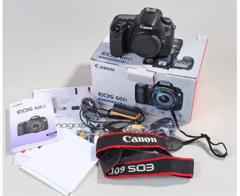 Canon EOS 60D camera body only, in original box with strap and manual