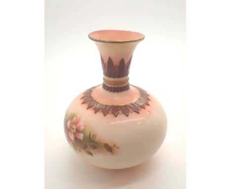Small Royal Worcester Hadleys floral vase