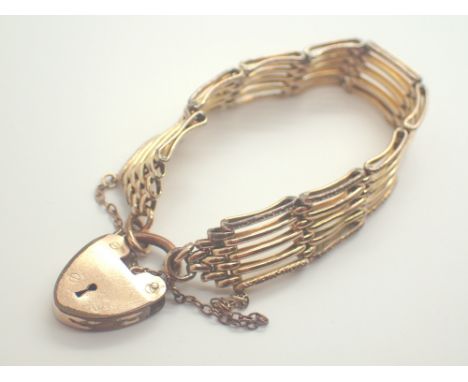 18ct yellow rolled gold gate bracelet 